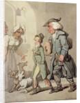 The Bear and Bear Leader - passing the Hotel d'Angleterre, 1776 by Thomas Rowlandson