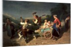 Children with a dog cart by Theodore Gerard