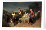 Children with a dog cart by Theodore Gerard