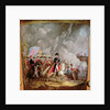 Vase with depiction of Wellington and his officers at the battle of Waterloo in 1815 by School English
