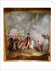 Vase with depiction of Wellington and his officers at the battle of Waterloo in 1815 by School English