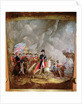 Vase with depiction of Wellington and his officers at the battle of Waterloo in 1815 by School English
