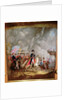 Vase with depiction of Wellington and his officers at the battle of Waterloo in 1815 by School English