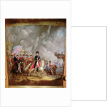 Vase with depiction of Wellington and his officers at the battle of Waterloo in 1815 by School English