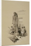 Colossus in front of the Temple of Wady Sabona, Ethiopia by David Roberts