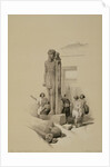 Colossus in front of the Temple of Wady Sabona, Ethiopia by David Roberts