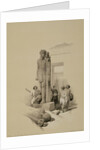 Colossus in front of the Temple of Wady Sabona, Ethiopia by David Roberts
