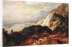 A Mountainous Landscape with Figures and Mules by Joos or Josse de The Younger Momper