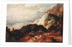 A Mountainous Landscape with Figures and Mules by Joos or Josse de The Younger Momper