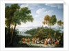 An Extensive Italianate Landscape with a Sacrifice, 1728 by Hendrik van Lint