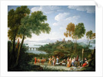 An Extensive Italianate Landscape with a Sacrifice, 1728 by Hendrik van Lint