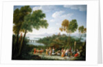 An Extensive Italianate Landscape with a Sacrifice, 1728 by Hendrik van Lint