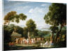 A Wooded Italianate Landscape with Nymphs Dancing, 1728 by Hendrik van Lint