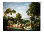 A Wooded Italianate Landscape with Nymphs Dancing, 1728 by Hendrik van Lint