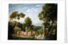 A Wooded Italianate Landscape with Nymphs Dancing, 1728 by Hendrik van Lint