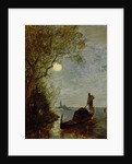 Moonlit Scene with Gondola by Felix Ziem