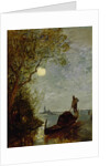 Moonlit Scene with Gondola by Felix Ziem