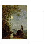 Moonlit Scene with Gondola by Felix Ziem