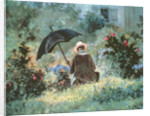 Detail of a Gentleman reading in a garden by Carl Spitzweg