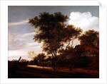 Wooded landscape with children playing on the road by a cottage, 1658 by Salomon van Ruisdael or Ruysdael