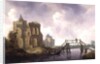 The Bridge at Heemstede, outside Haarlem by Leendert or Leonard Knijff