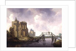 The Bridge at Heemstede, outside Haarlem by Leendert or Leonard Knijff