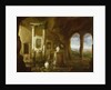 A monument to Augustus, in a grotto with figures, 17th century by Charles-Cornelisz de Hooch