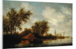 River Landscape with Church by Salomon van Ruisdael or Ruysdael