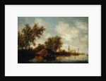River Landscape with Church by Salomon van Ruisdael or Ruysdael