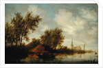 River Landscape with Church by Salomon van Ruisdael or Ruysdael