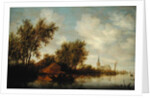River Landscape with Church by Salomon van Ruisdael or Ruysdael