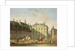 The Mauritshuis from the Langevijverburg, the Hague, with hawking party in the foreground by Gerrit Adriaensz Berckheyde