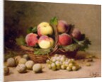 Still life of fruit by Leon-Charles Huber