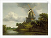 Windmill by a River by Jacob Isaaksz. or Isaacksz. van Ruisdael