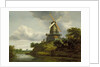 Windmill by a River by Jacob Isaaksz. or Isaacksz. van Ruisdael