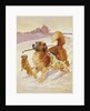 Three dogs playing in the snow, 1881 by John Charlton