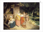 Outside the Cottage Door by Francis Wheatley