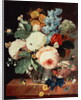 Vase of Flowers on a marble ledge by T.F. Ehaerts