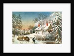 Bringing Home the Logs, Winter Landscape, 19th century by N. and Ives J.M. Currier