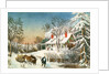 Bringing Home the Logs, Winter Landscape, 19th century by N. and Ives J.M. Currier