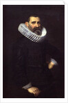Portrait of a gentleman in a black tunic and ruff by Nicolaes Eliasz