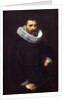 Portrait of a gentleman in a black tunic and ruff by Nicolaes Eliasz