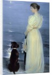 Summer Evening at Skagen, the Artist's Wife with a Dog on the Beach, 1892 by Peder Severin Kroyer