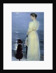 Summer Evening at Skagen, the Artist's Wife with a Dog on the Beach, 1892 by Peder Severin Kroyer