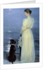 Summer Evening at Skagen, the Artist's Wife with a Dog on the Beach, 1892 by Peder Severin Kroyer