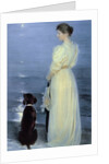 Summer Evening at Skagen, the Artist's Wife with a Dog on the Beach, 1892 by Peder Severin Kroyer