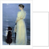 Summer Evening at Skagen, the Artist's Wife with a Dog on the Beach, 1892 by Peder Severin Kroyer
