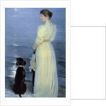 Summer Evening at Skagen, the Artist's Wife with a Dog on the Beach, 1892 by Peder Severin Kroyer