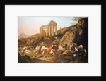 Farm animals in a Classical landscape, 1684 by Johann Heinrich Roos