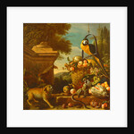 Macaw and a monkey by Melchior de Hondecoeter